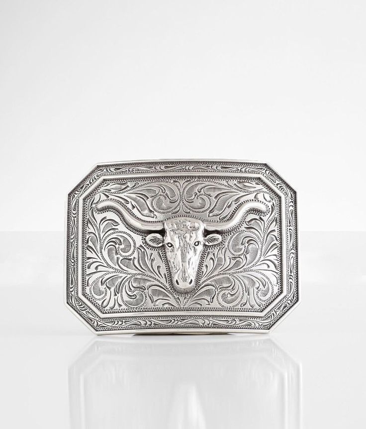 Ariat Longhorn Belt Buckle - Silver , Men's Silver Embossed metal belt buckle. Apparel & Accessories Formal Engraved Belt Buckles, Texas Belt Buckle, Embossed Metal, Men's Belts, Metal Belt, Accessories Clothing, Silver Man, Mens Belts, Belt Buckle