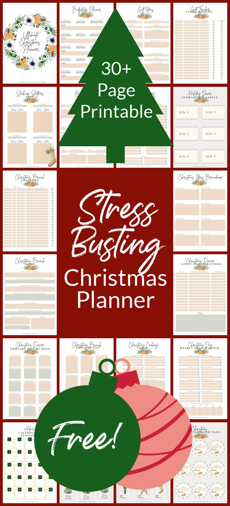 Getting ready for Christmas is a massive job! There are so many details to juggle - and it can be overwhelming and stressful. That's exactly why we created these Christmas planning printables! We've created one place to organize your holiday shopping, decorating, dinner and brunch planning and more. Our free printable Christmas Planner pdf has over 30 pages of organizing goodness. Budget Holiday Decor, Christmas Planner Free, Holiday Budget Planner, Christmas Planning Printables, Christmas Planner Printables, Make Your Own Planner, Christmas Gift Planner, Budget Christmas, Storing Christmas Decorations