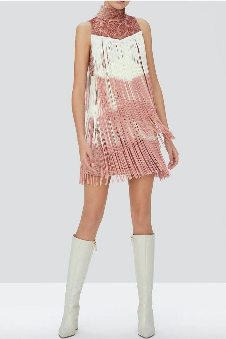 ALEXIS | Mayla Blush Fringe Dress – Scarlet Clothing Alexis Dress, Velvet Style, Dresses 2020, Red Sequin, Fringe Dress, Retro Chic, Inspired Dress, Trendy Dresses, Short Dress