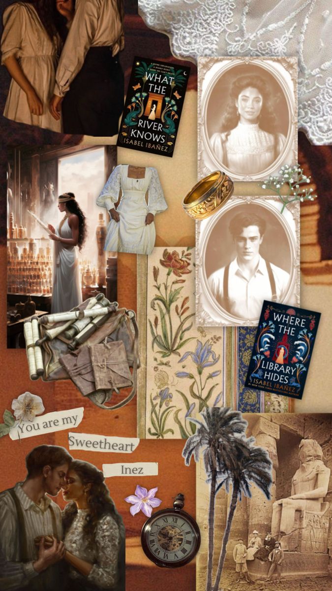 an altered collage with many different pictures and words on the page, including two women