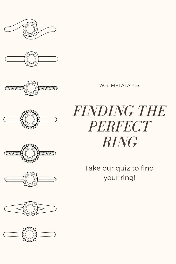 an advertisement for rings with the words finding the perfect ring