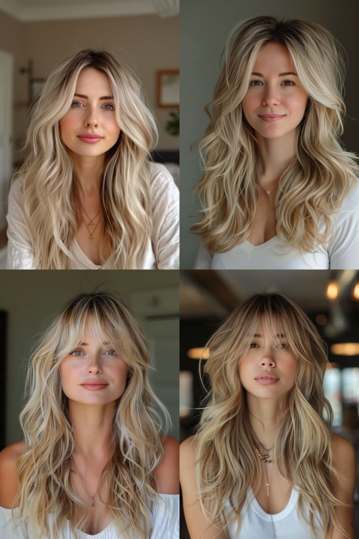 7 Curtain Bangs Trendy for 2024! Blonde Hair Color With Curtain Bangs, Blond Butterfly Haircut, Blonde Hair Mid Length Curtain Bangs, Long Layers With Curtain Bangs Oval Face, Medium Length Blonde Hair With Bangs, Long Wavy Hair With Curtain Bangs, Curtain Bangs Long Hair Brunette, Blonde Baliage, Side Part Curtain Bangs