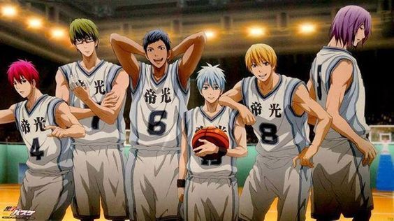 the basketball team is standing together in front of an empty court with their hands on their hips