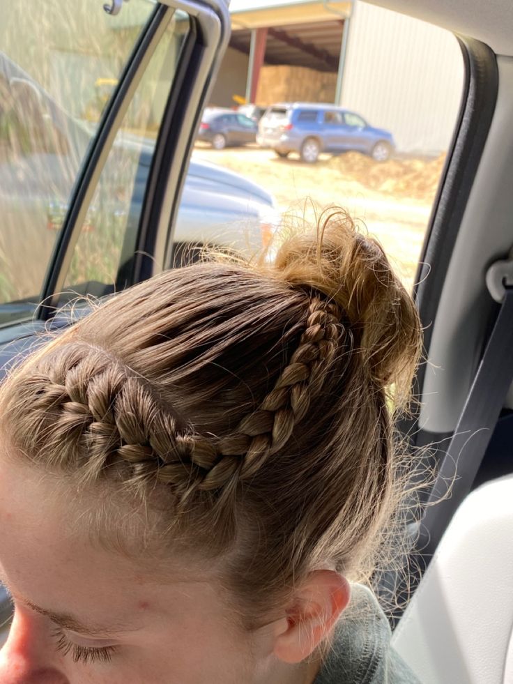 Pole Vault Hairstyles, Super Hero Hairstyles, Badminton Hairstyle, Xc Hairstyles, Hairstyles For Dance Competition, Figure Skating Hairstyles, Dance Hairstyles Competition, Athletic Braids, Equestrian Hairstyles