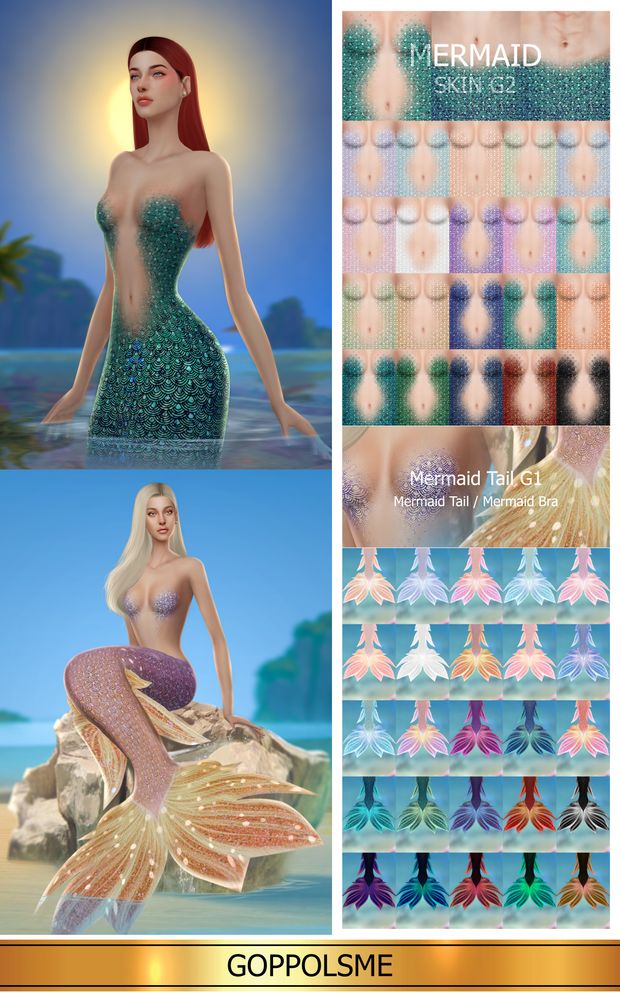 mermaid skin set for g3f and g4f