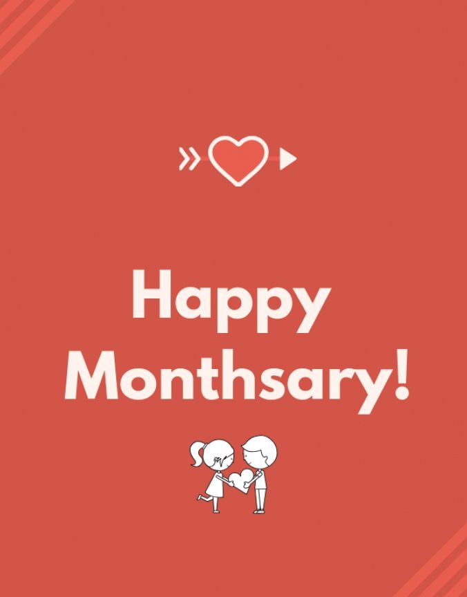 a red background with the words happy month and two people hugging each other in front of a