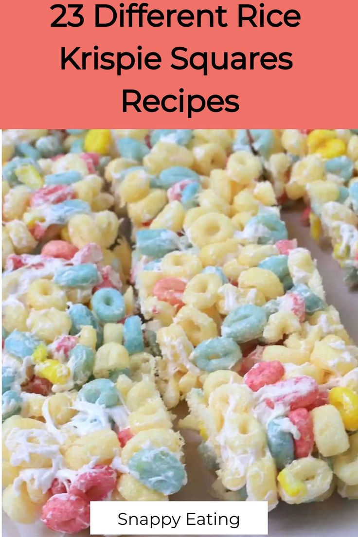 23 Different Rice Krispie Squares Recipes Rice Crispie Squares Recipe, Crispix Recipes, Best Rice Krispie Squares, Cheese Straws With Rice Krispies, Rice Crispy Variations, Molding Rice Krispies Recipe, Rice Krispie Treats With A Twist, Special K Bars With Rice Krispies, Rice Krispie Treats 9x13 Pan