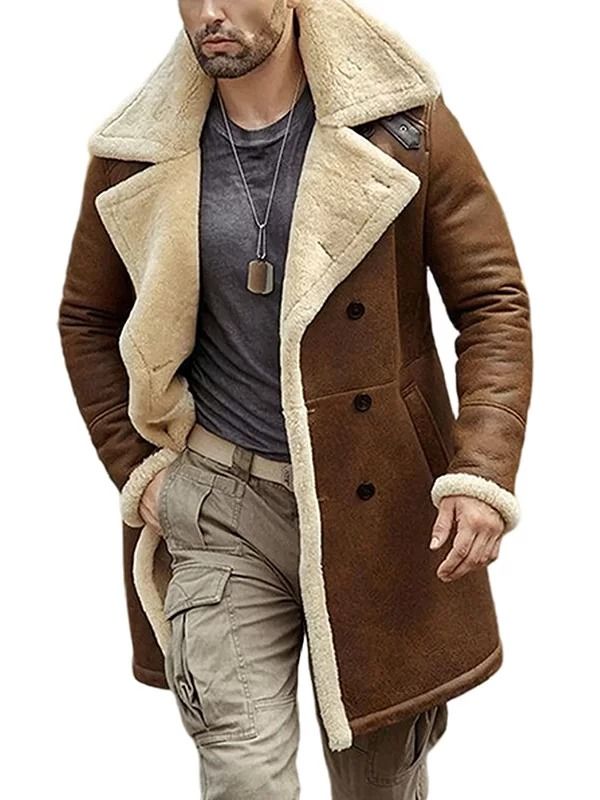 Men's Fur Shearling Brown Leather Coat - Jackets Junction Shearling Jacket Women, Brown Leather Coat, Coat For Men, Leather Coat Jacket, Mens Fur, Sheepskin Coat, Aviator Jackets, Types Of Jackets, Flight Jacket