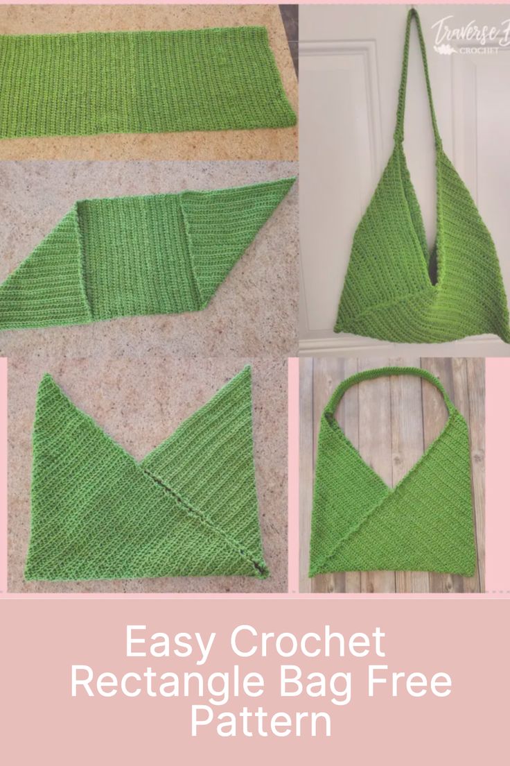 an easy crochet triangle bag free pattern with instructions to make it in any color