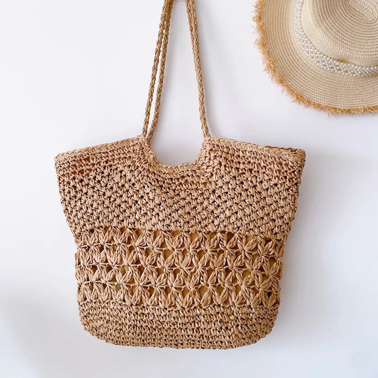 Purses Patterns, Woven Beach Bag, Purse Patterns Free, Crochet Hand Bags, Woven Beach Bags, Basket Purse, Handbags Large, Crochet Shoulder Bag, Work Tote Bag