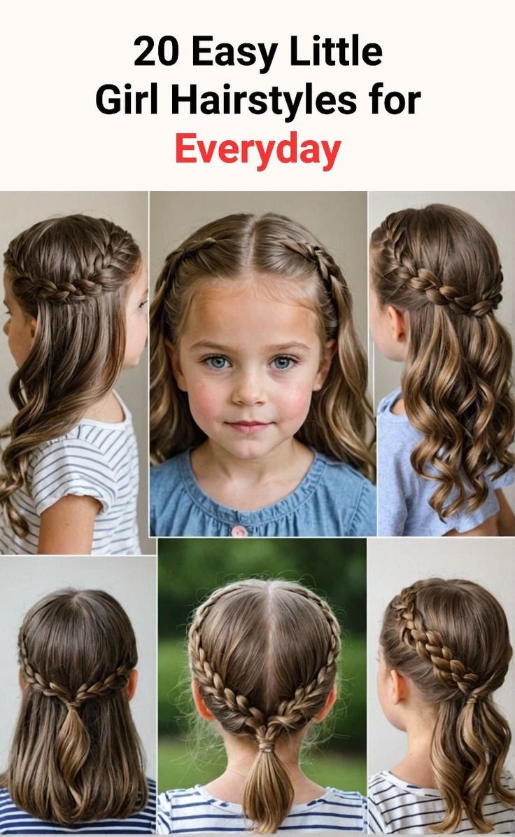 Looking for easy and stylish hairstyles for your little girl? We've got you covered! These 15 adorable hairstyles are perfect for everyday wear, and they're all easy to recreate. #littlegirlhairstyles #everydayhairstyles Hair Dos For Girls Long Hair, Princess Hair Styles For Kids, Simple Hairstyles For Girls Kids, Half Up Girls Hairstyles, Simple Girls Hairstyles Kids, Crown Hairstyles For Kids, Girls Hairstyles With Headband, Hairstyles Kids Girls Easy, Toddler Braid Hairstyles