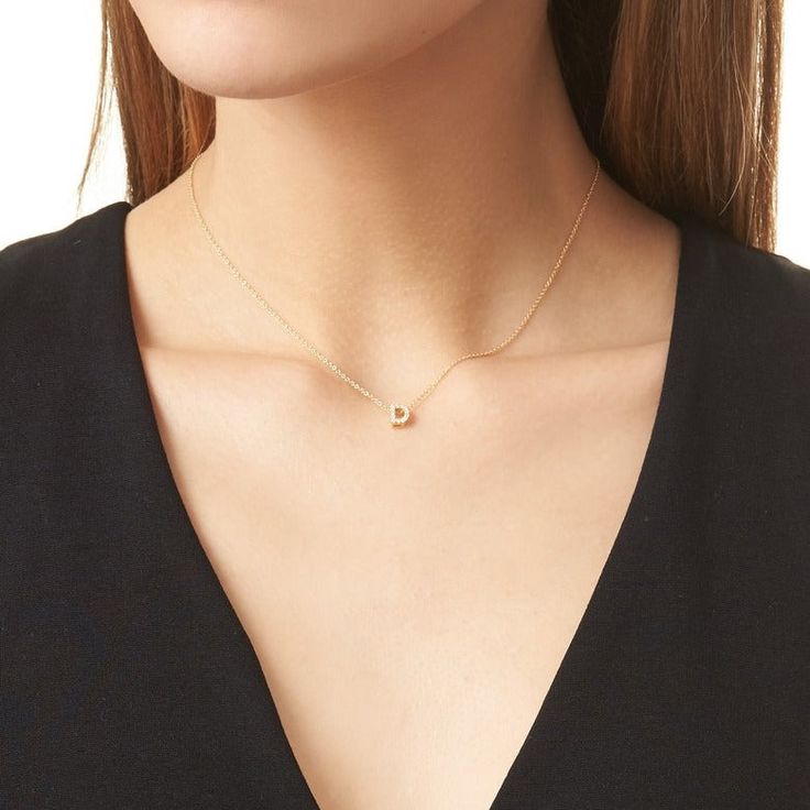 This delicate CZ pavé letter D initial necklace is perfect for every day. Adorable initial necklace featuring in silver and 18k gold finish with CZ stone. Simple, delicate and elegance, perfect to match your outfit for everyday wear or for a special event. Dainty, simple, elegant and sweet design made to keep your loved one near your heart. The perfect gift to celebrate birthday, anniversary, valentine's, Christmas or more.More Details:- Carefully Handmade- Sterling Silver (925)- Cubic Zirconia Elegant Initial Necklace With Clavicle Chain, Elegant Diamond Initial Pendant Charm Necklace, Dainty White Gold Initial Necklace For Everyday, Elegant Cubic Zirconia Initial Necklace Gift, Elegant Personalized Initial Necklace, Everyday Dainty White Gold Initial Necklace, Elegant Initial Necklace With Adjustable Chain And Round Pendant, Elegant Everyday Initial Pendant Birthstone Necklace, Delicate Initial Necklace For Anniversary With Delicate Chain