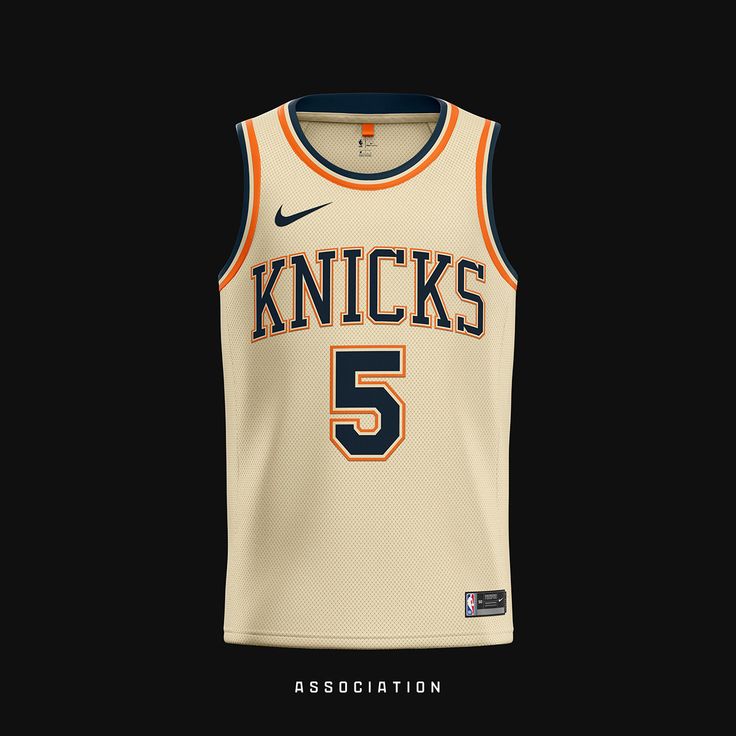 a basketball jersey with the number 5 on it and an inscription that reads, knicks