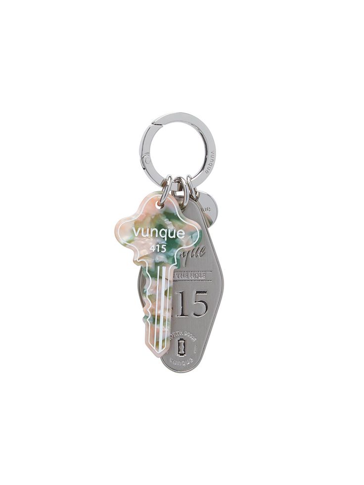 Editor's NotesVUNQUE presents a stylish bag charm reminiscent of a hotel key chain. The silver-tone metal and acrylic marble add a chic and stylish mood to the bag. - Hotel key charm- Acrylic marble key charm- Metal logo coin charm- Silver-tone hardware- O-ring clasp- Chic and stylish mood Measurements(in.)One Size- Size: 1.50 in. (W) * 3.15 in. (H) Composition & Care- Material: Acrylic Charm- Plated products may discolor over time due to their nature.- Please be careful that discoloration may proceed faster in chemical substances, water, and heat.- As all jewelry products are vulnerable to discoloration, we recommend you gently wipe them with a dry cloth and store them in an airtight zipper bag when not wearing them Designer- by VUNQUE Chemical Substances, Handbag Charms, Acrylic Charms, Purse Accessories, Zipper Bag, Metal Logo, 로고 디자인, Stylish Bag, Metallic Logo