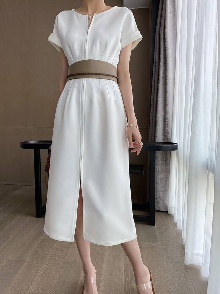 Elegant White Bodycon Work Office Dress | Uniqistic.com Party Long Dress, Summer Dress Women, Woman Dresses, White Bodycon, Office Dresses, Polyester Dress, Unique Dresses, Mode Inspiration, Custom Dresses