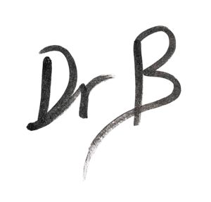 the word drb written in black ink on a white background