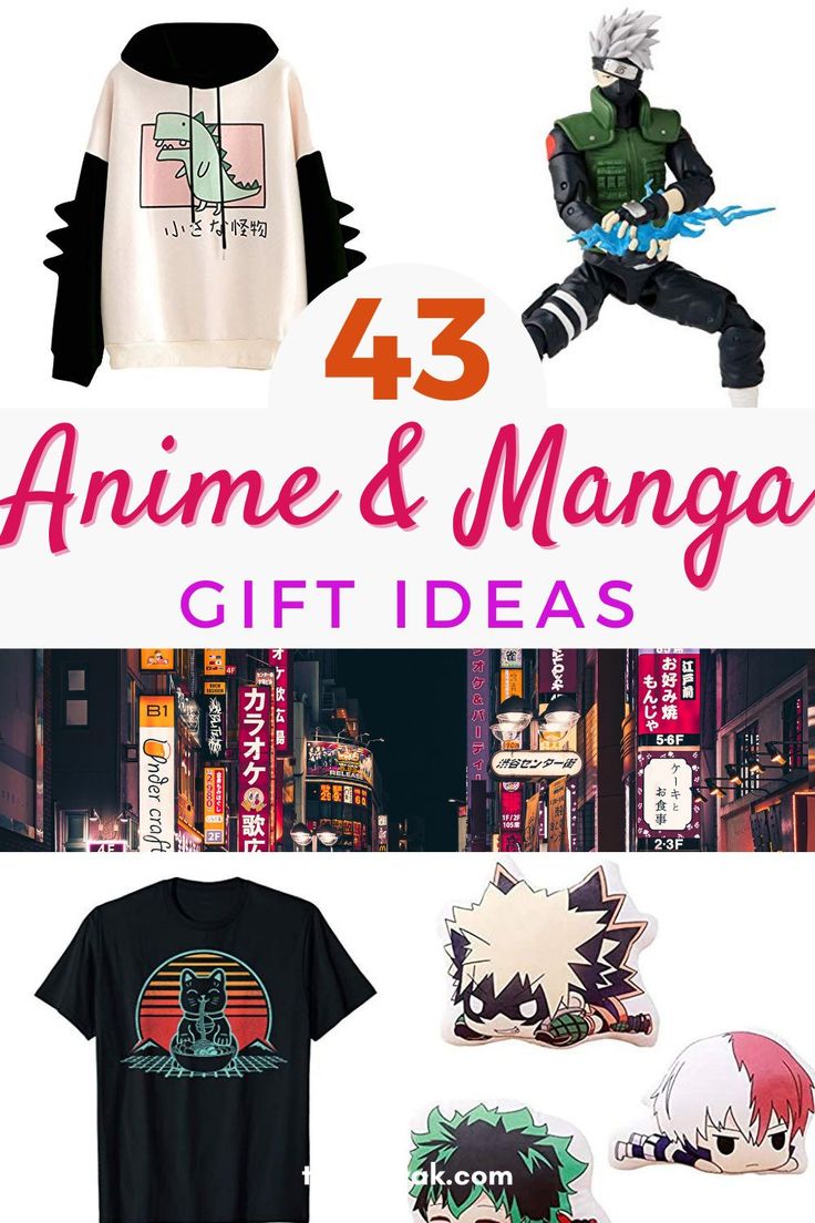 anime and manga gift ideas for him or her, including t - shirts, hoodies