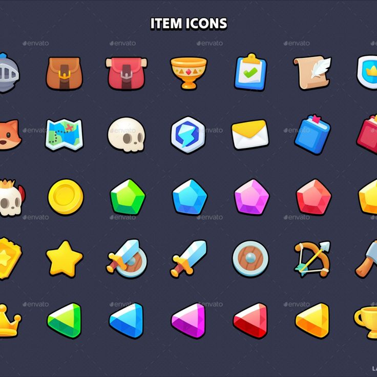 GUI - Casual Fantasy Game Icon Design, Icon Game, Game Icons, Game Gui, Ui Game, Flat Ui, Store Icon, 2d Game Art, Bar Games