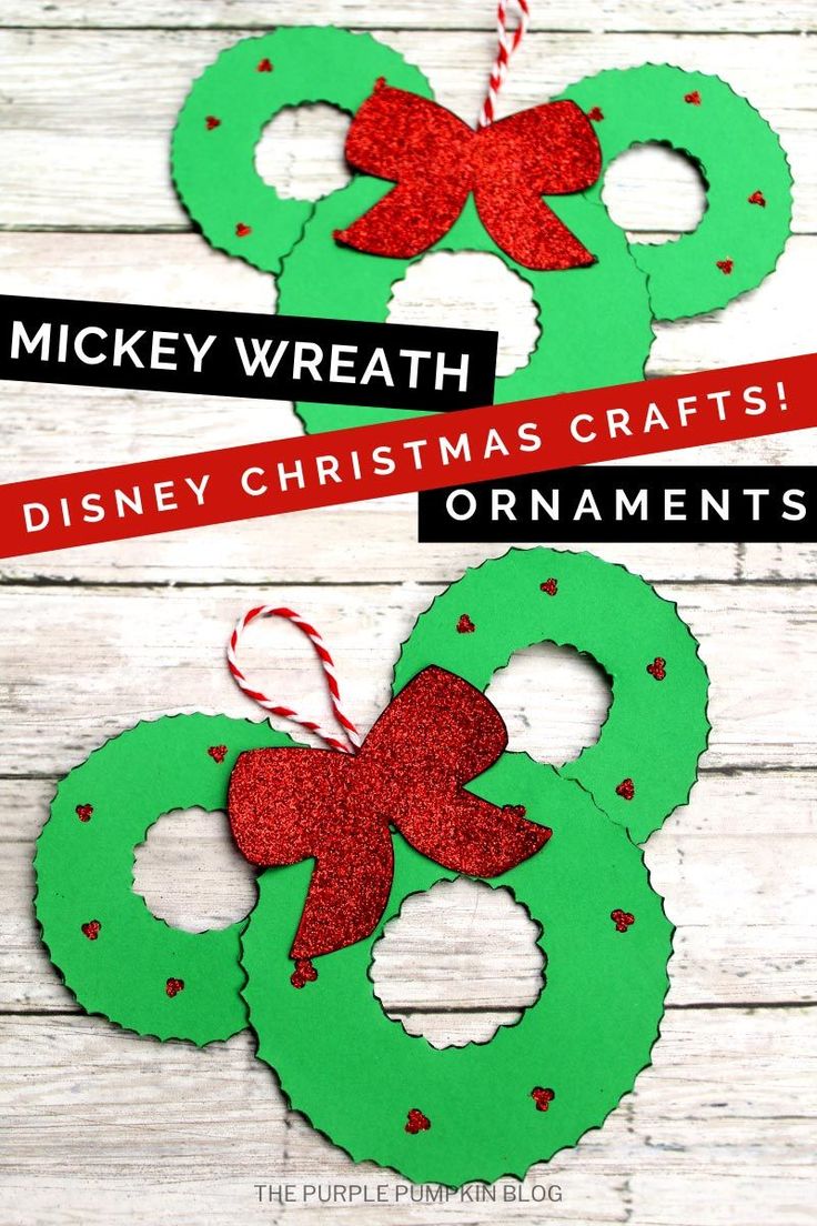 mickey wreath ornament craft for kids to make with the disney christmas crafts and ornaments