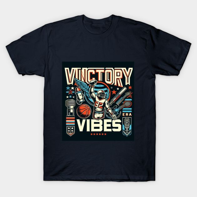 Embrace the essence of triumph with our 'Victory Vibes' T-shirt design! This dynamic sports wear captures the euphoria of winning moments, blending bold typography design with vibrant graphics to radiate energy. Crafted for champions, wear this sports wear and let the world feel your victorious spirit. -- Choose from our vast selection of Crewneck and V-Neck T-Shirts to match with your favorite design to make the perfect graphic T-Shirt. Pick your favorite: Classic, Boxy, Tri-Blend, V-Neck, or P Sports Events Fan Apparel T-shirt With Front Print, Sporty Fan Merchandise T-shirt With Front Print, Sporty T-shirt With Front Print For Fans, Team Spirit Graphic Print T-shirt For Streetwear, Sports Season Fan Merchandise T-shirt With Graphic Print, Sports Season Fan Merchandise Graphic T-shirt, Graphic T-shirt For Sports Events, Graphic Print T-shirt For Streetwear With Team Spirit Style, Graphic Print T-shirt For Sports Events