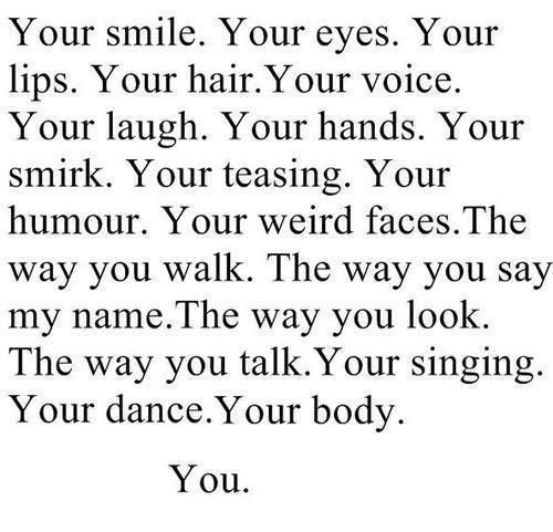 a poem written in black and white with the words your smile, your eyes, your lips