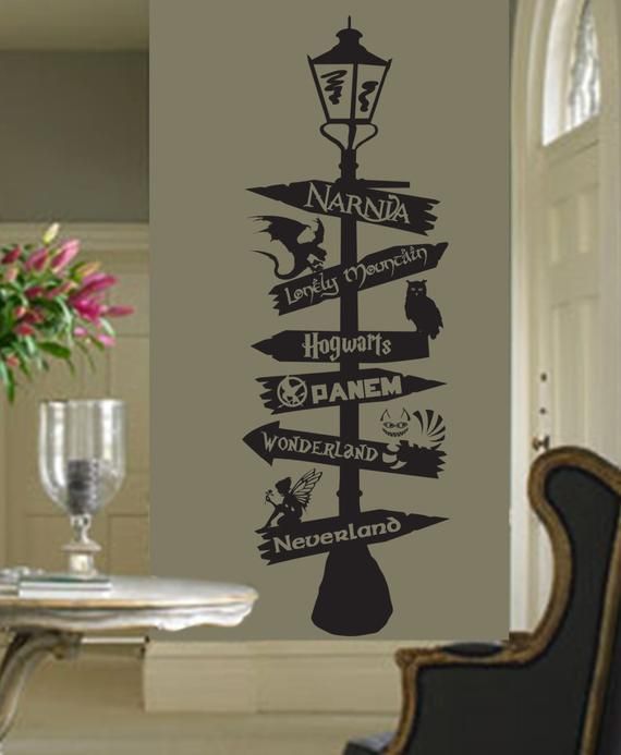 a wall sticker with many different signs on it