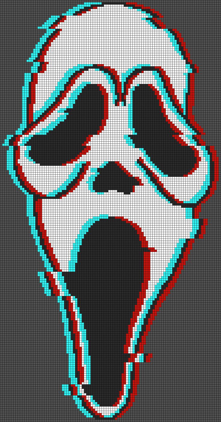 a pixellated image of a scream face