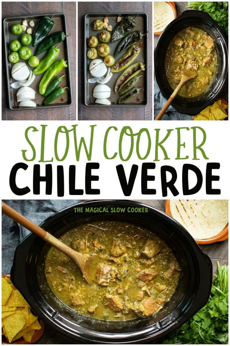 slow cooker chili verde is the perfect meal to make for lunch or dinner