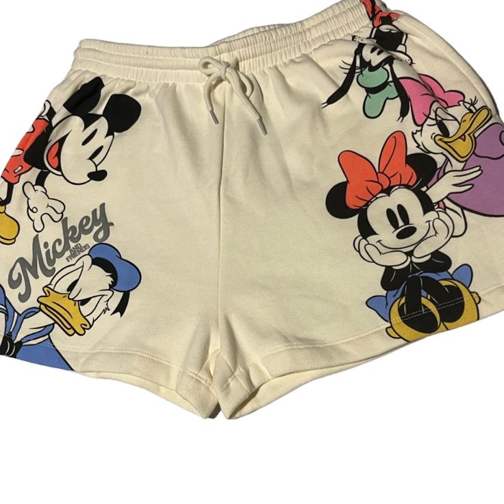 Drawstring Pajamas Shorts Size Medium Soft Stretchy Fabric New No Flaws Minnie Mouse Costume Shorts, Mickey Head Shorts, Disney World Shorts, Disney Pjs For Women, Trendy White Pajama Shorts For Loungewear, Cute White Shorts For Pajama Party, White Pajama Shorts With Elastic Waistband For Leisure, Cute White Shorts With Elastic Waistband, Leisure White Pajama Shorts With Elastic Waistband