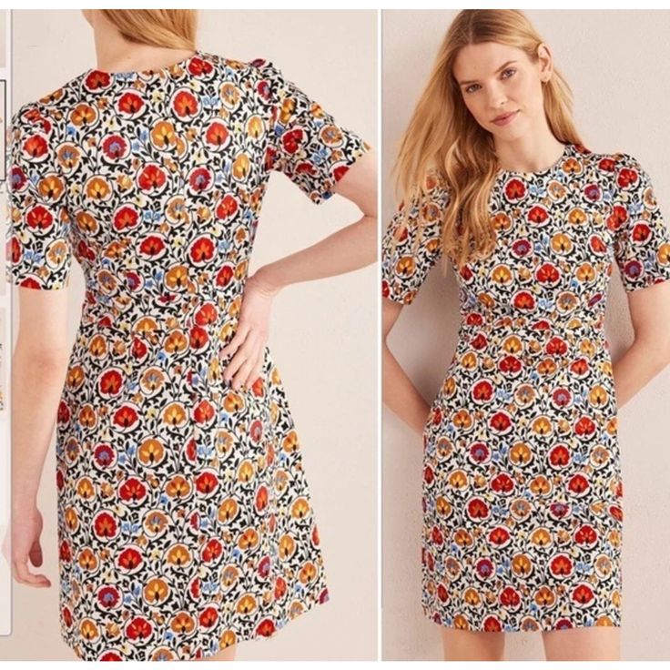 Brand: Boden Garment: Women Dress Floral Cotton Mini Shift Dress Cottagecore Boho Size: 12/Lrg Condition: Nwt Measurements Are Approximate Taken Flat: Length: 36” Sleeve: 10” Ptp: 19.5” Shoulder Across: 16.5” Boden Womens Dresses, Boho Color, Boden Women, Dress Cottagecore, Boden Dress, Boden Dresses, Mini Shift Dress, Colorful Boho, Dress Floral