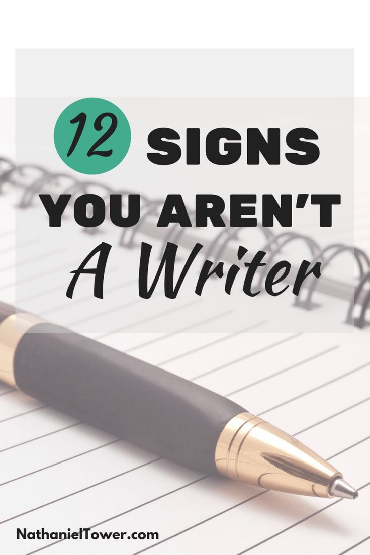 a pen and notebook with the words, 12 signs you aren't a writer