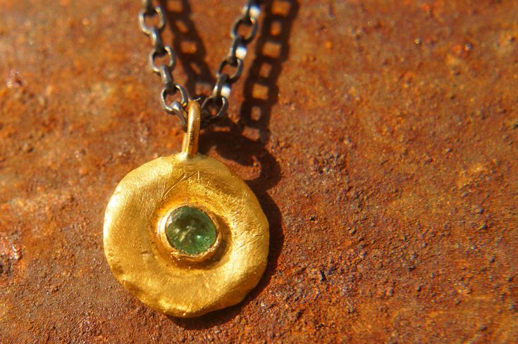 "solid 24k gold pendant//gold emerald necklace//emerald charm pendant//solid gold pendant//24k gold pendant//emerald charm//24k gold necklace 24k gold emerald pendant/charm size of pendant 10 mm approximately , (without the bail) emerald is a 3 mm facet stone. can come with a 14k chain 18\" (like in the image)with additional 100 us $ or with a 14k goldfield chain 18\" with additional 25 us $ or with an oxidized silver chain 18\" with additional 25 us $ I can make all sizes and add all gemstones, Gold Emerald Round Necklace, Gold Spiritual Round Emerald Necklace, Gold Spiritual Emerald Necklace, Spiritual Gold Emerald Necklace, 22k Gold Gemstone Pendant Necklace, Gold Jewelry With Coin Pendant For May Birthstone, Gold Dainty Emerald Necklace, Dainty Gold Emerald Round Necklace, Gold Round Emerald Necklace Gift