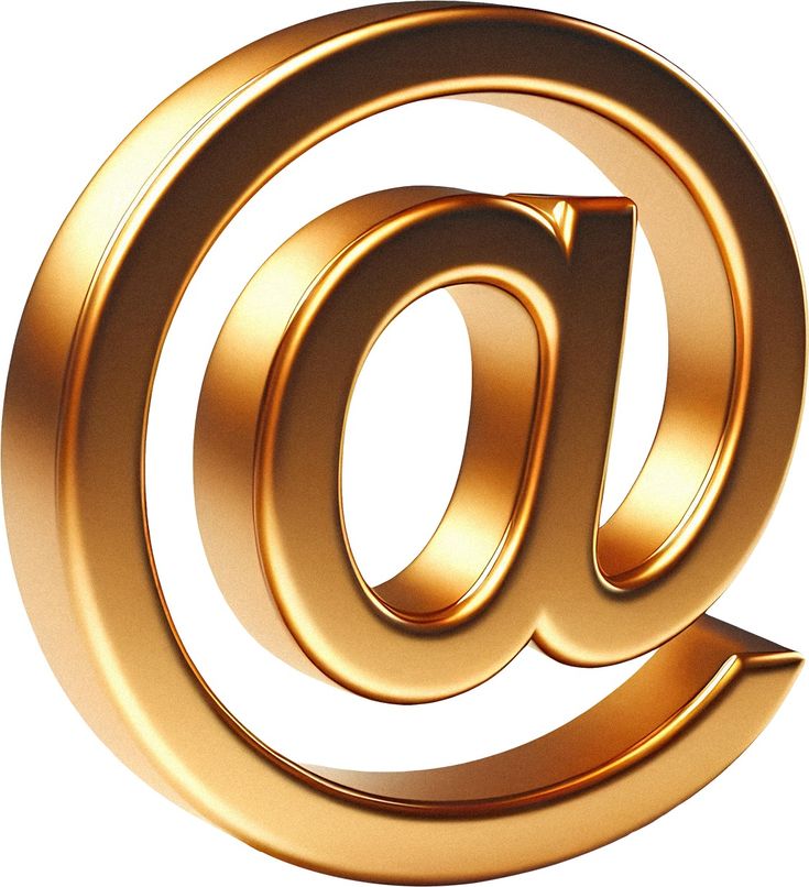 an email sign is shown in gold on a white background and it looks like the letter at