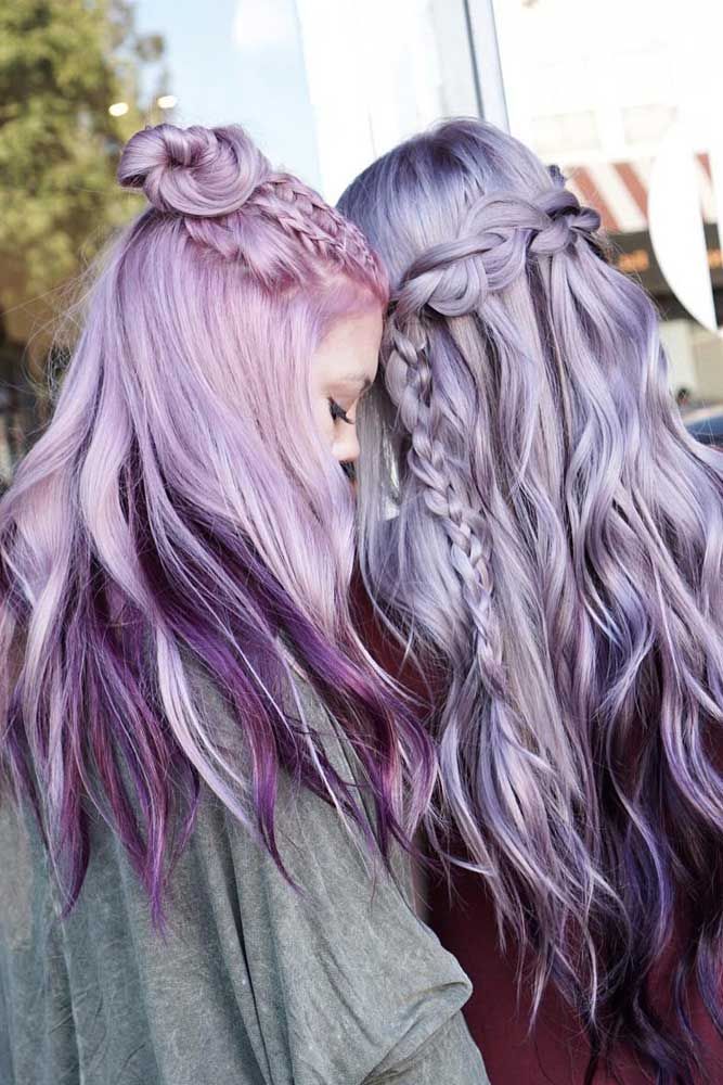 Long Purple Hair, Light Purple Hair, Lilac Hair, Hair Color Purple, Pastel Hair, Dye My Hair, Braids For Long Hair, Mermaid Hair, Rainbow Hair