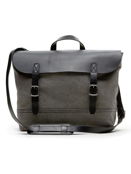 Canvas Messenger Bag | Banana Republic Rectangular Coated Canvas Briefcase With Top Handle, On-the-go Satchel Bag With Leather Trim, On-the-go Satchel With Leather Handles, Coated Canvas Bag With Top Carry Handle For Errands, Classic Coated Canvas Rectangular Satchel, Classic Coated Canvas Briefcase With Top Carry Handle, Classic Rectangular Coated Canvas Satchel, Classic Bags With Detachable Strap In Coated Canvas, Classic Coated Canvas Satchel With Top Carry Handle