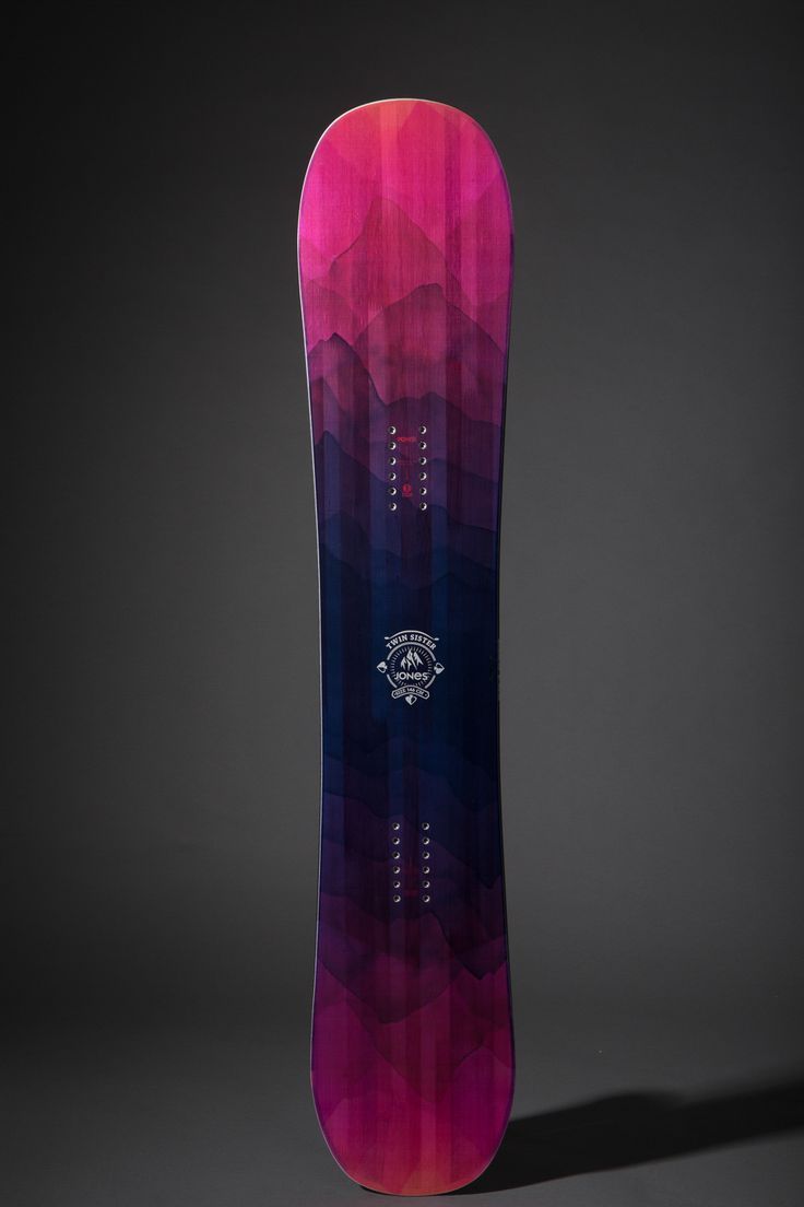 a purple and blue skateboard is shown against a dark background with the bottom part of it visible