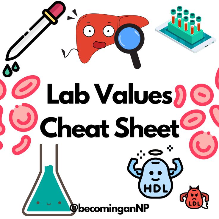 the lab value sheet is filled with cartoon images and text that reads lab value sheet