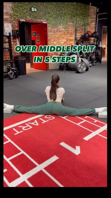 a woman sitting on top of a red rug in front of a game board with words over it