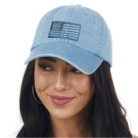 Great Quality Adjustable Cap American Usa Flag Embroidered Fabric 100% Cotton Osfa Bundle For Discount Ships The Same Or Next Business Day Baseball Cap Caps Hats Denim Hats Usa Styles Trendy Casual Tiktok Fashion Blogger Favorites Blue Denim Baseball Cap With Curved Brim, Spring Blue Denim Baseball Cap, Denim Baseball Cap For Summer, Denim Snapback Baseball Cap For Spring, Distressed Cotton Hat In Medium Wash, Summer Denim Snapback Baseball Cap, Medium Wash Denim Baseball Cap With Curved Brim, Denim Curved Bill Hats For Spring, Summer Denim Blue Baseball Cap