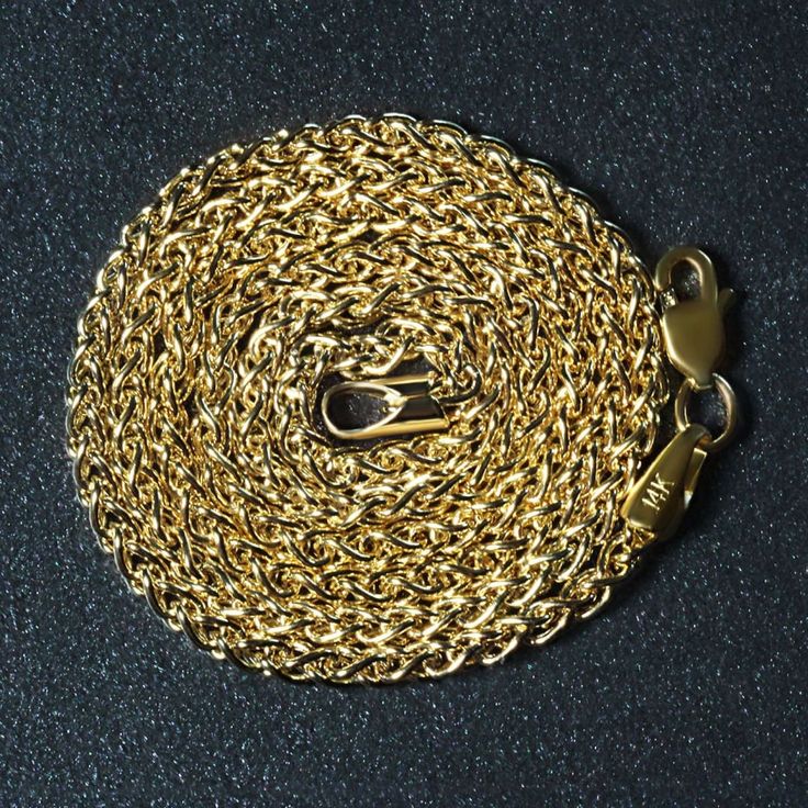 A classic chain in the form of a lightweight wheat chain. This 14k yellow gold beauty comes with a lobster lock and is available in sizes 16 inches, 18 inches, 20 inches and 24 inches. Chain Information Width 0.09 inches Chain Type Wheat Clasp Type Lobster Clasp Approximate Weight 0 gram(s) - 6 gram(s) Available Sizes 16 - 24" Metal 14K Yellow Gold " Gold Beauty, Silver Jewelry Necklace, Zircon Jewelry, Silver Anklets, Gold Light, Yellow Gold Chain, Unisex Shoes, Silver Pendants, Toe Rings