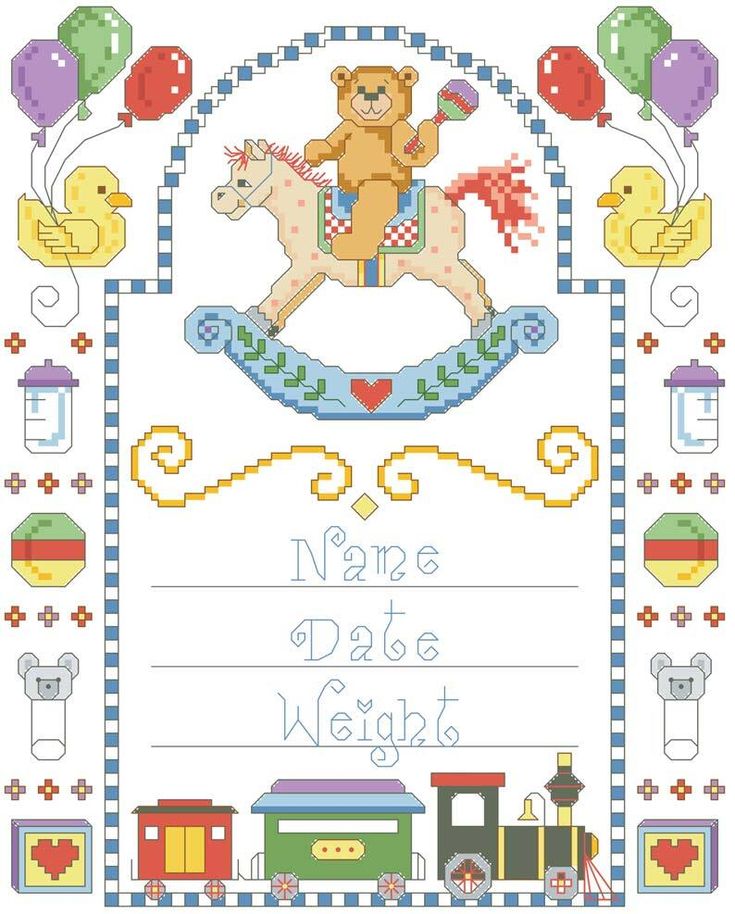 Rocking Horse Birth Record - PDF Welcome Baby Signs, Baby Rocking Horse, Birth Announcement Cross, Birth Records, Applique Kit, Needlepoint Patterns, Baby Carriage, Felt Applique, Cross Stitch Fabric