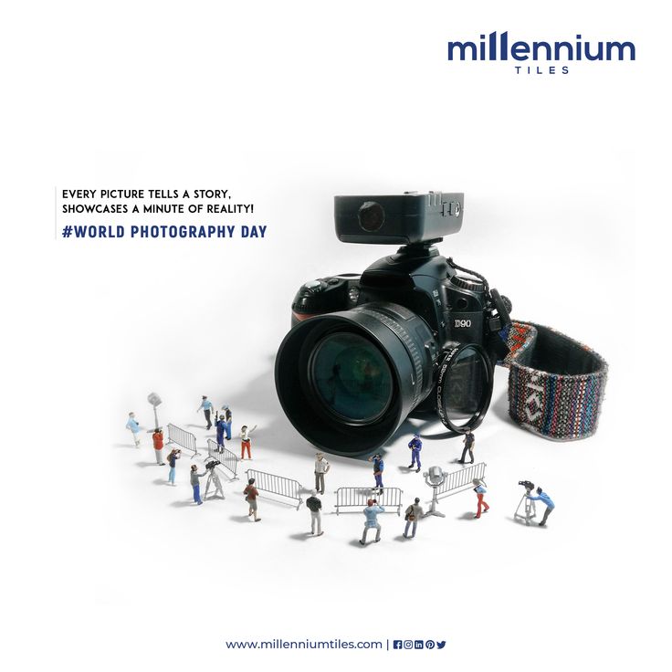 a camera and some small figurines on a white background with the words world photography day written below it