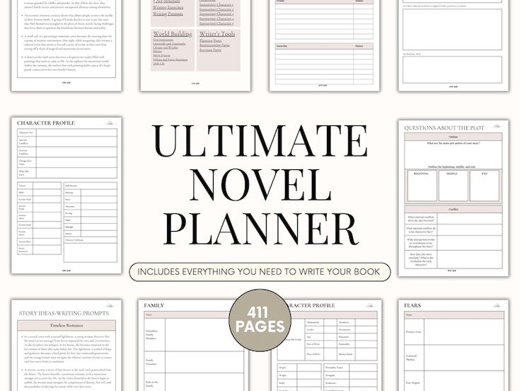 Ultimate Novel Planner Book Writing Planner, Plot Your Novel Outline Writing Organizer Book Planner Guided Book Writing Novel Writing Kit - Etsy