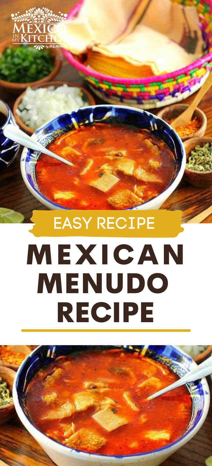 mexican menu with two bowls filled with soup