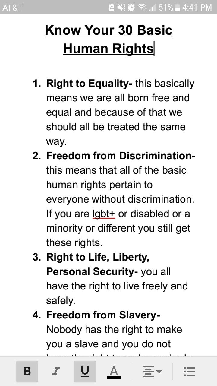 an image of a page with the words know your 30 basic human rights