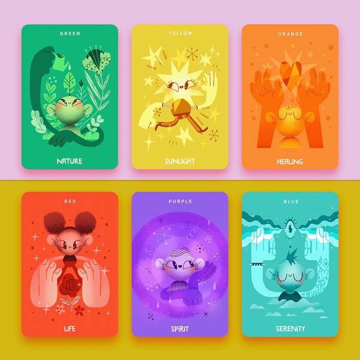 four square cards with cartoon characters on them, each featuring different zodiacs and numbers