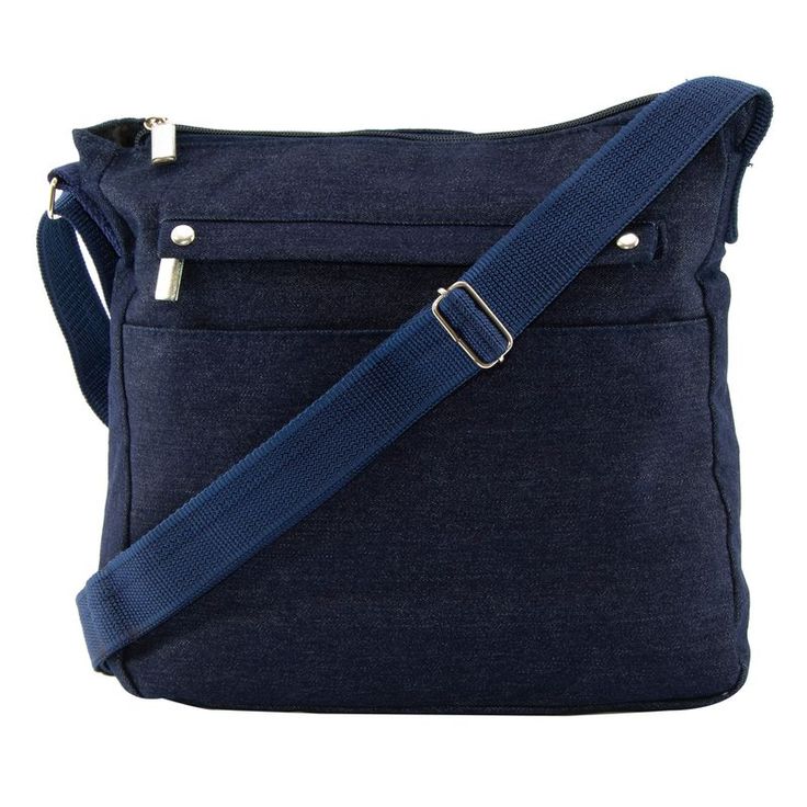 This Versatile Blue Denim Crossbody Bag From Gold Coast Includes Ample Storage And Organization In A Classic Style. The Bag Has A Durable And Adjustable 1-1/4” Nylon Strap So It Could Be Worn As A Shoulder Bag Or A Crossbody Bag. The Front Of The Bag Features One Zipper Pocket And Two Slip Pockets. The Main Compartment Is The Largest With A Zipper Closure, Fabric Interior Lining And A Small Zip Pocket For Ample Storage. The Handbag Features A 55-Inch Adjustable Blue Nylon Strap. Bag Dimensions: Casual Dark Wash Shoulder Bag For Travel, Travel Shoulder Bag With Pockets In Dark Wash, Casual Navy Shoulder Bag With Removable Pouch, Casual Navy Shoulder Bag For Travel, Casual Navy Shoulder Bag, Denim Blue Shoulder Bag With Pockets For Travel, Denim Blue Bags With Cell Phone Pocket For Everyday, Denim Blue Bag With Cell Phone Pocket For Everyday, Denim Crossbody Shoulder Bag For Travel