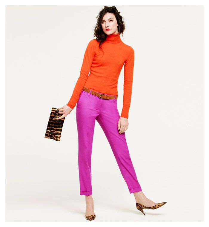 Orange And Fuschia Outfit, Fuschia Pants Outfit, Fuschia Pants, Jacquelyn Jablonski, Lisa Fashion, Sophisticated Lady, Core Wardrobe, Liu Wen, Color Blocking Outfits