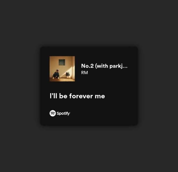 a black card with the words i'll be forever me and no 2 with park on it