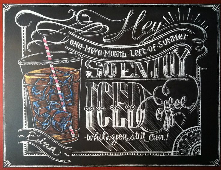 a chalkboard drawing of a coffee drink